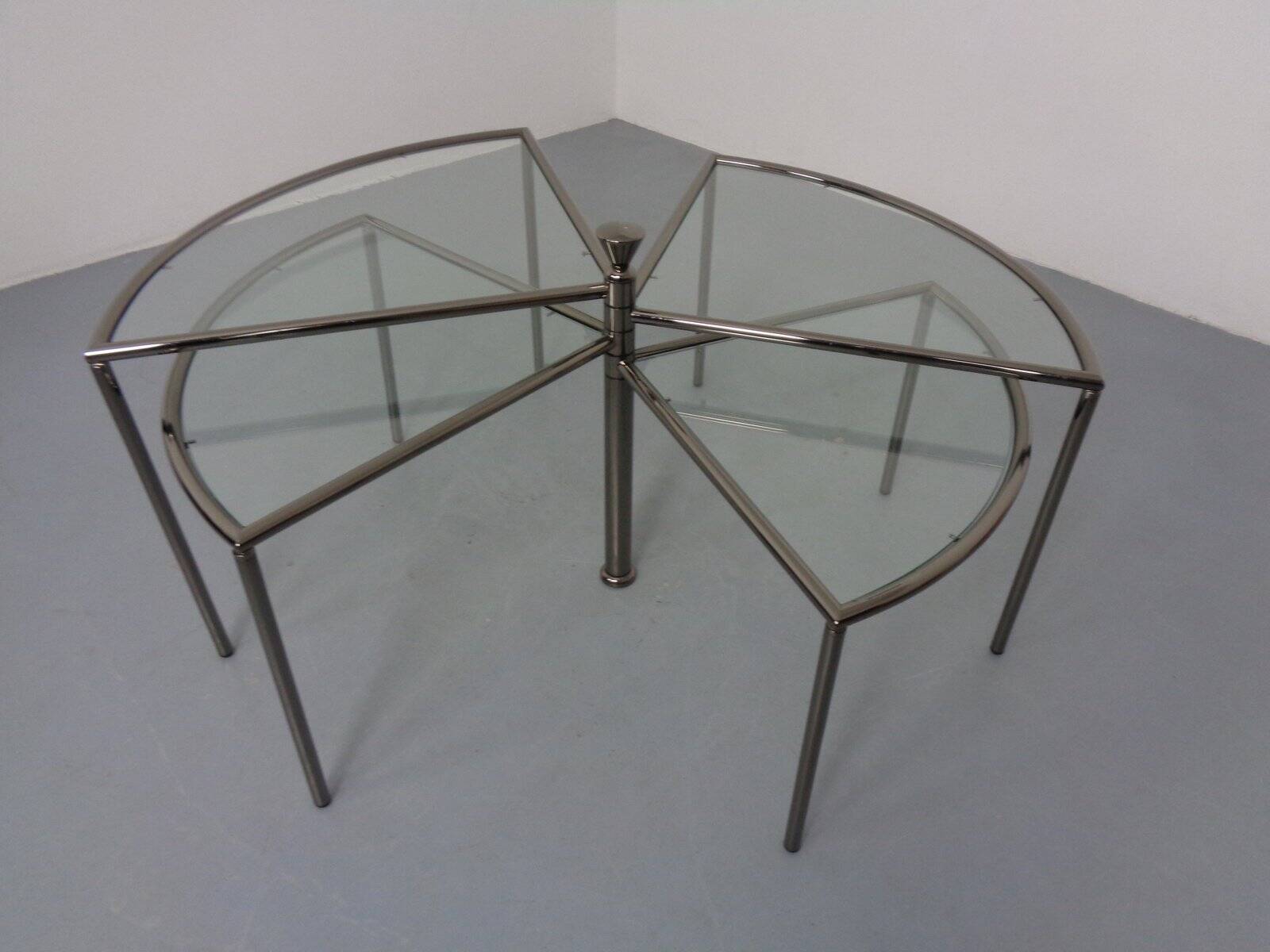 Italian Adjustable Glass Coffee Table, 1970s