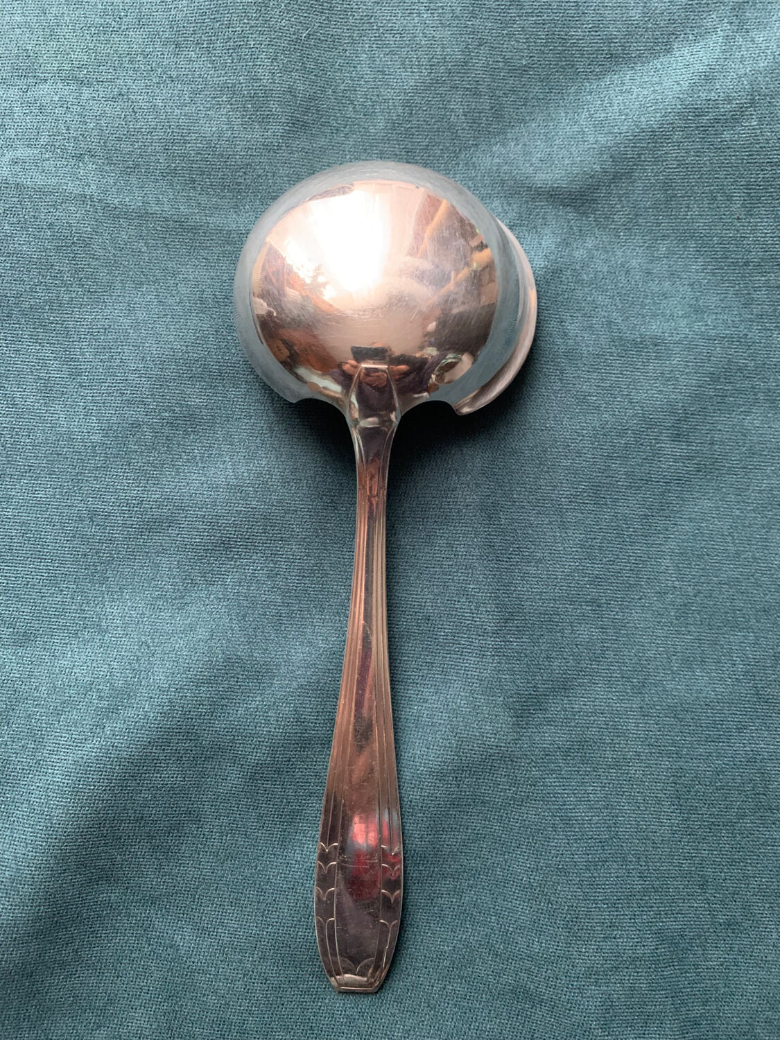 Silver metal cream ladle in very good condition