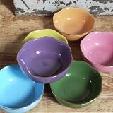 Six vintage multicolored ceramic bowls-cups