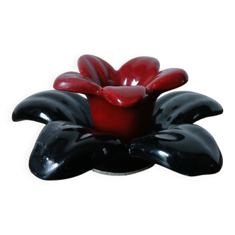 Flower shaped candle holder - vintage ceramic