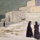Vintage Swedish modernist oil on canvas "Ibiza" by Uno Bornemark 1953