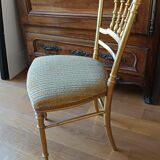 2 gilded Napoleon III bedroom chairs, 1900s