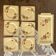 Square dessert plates and cake dish, Pexonne, 1940s-1950s
