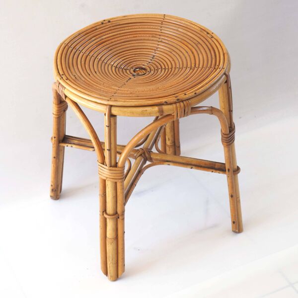 Tabouret rotin assise spirale