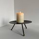 Vintage Modernist Large Sized Black Metal Candle Holder