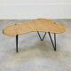 Raoul Guys coffee table, free form, wicker and metal, 1960s.