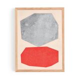 Abstract painting - 30x40cm - red and silver painting - B 262 - signed Eawy