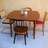 Scandinavian dining table extendable teak by Henry Walter Klein