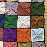 Plaid crochet , couverture vintage 90X120