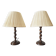 Paire de lampes vintage en bois tourné