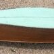 Old flat-bottomed mahogany canoe "Lake Enghien" 1930s/40s