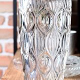 Vase vintage en verre lourd clair par Rudolfova Huť / République tchèque / années 1960