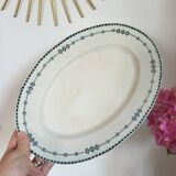 Plat Ovale en Faïence de Gien Terre de Fer Modèle Russia
