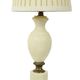 Vintage Empire Alabaster Brass Table Lamp White Lampshade 38cm