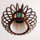 Rattan pendant light and vintage lampshade
