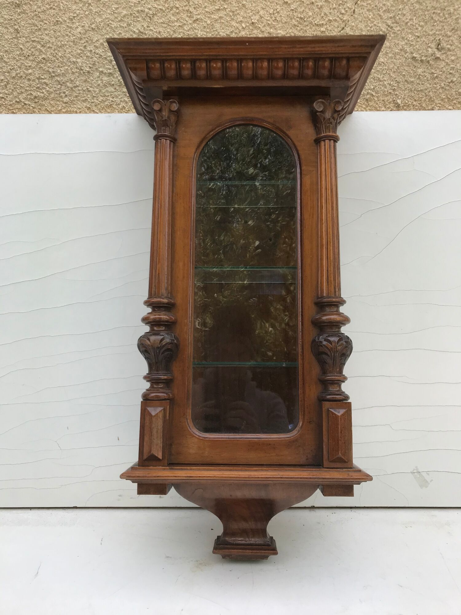 Old comtoise wooden showcase
