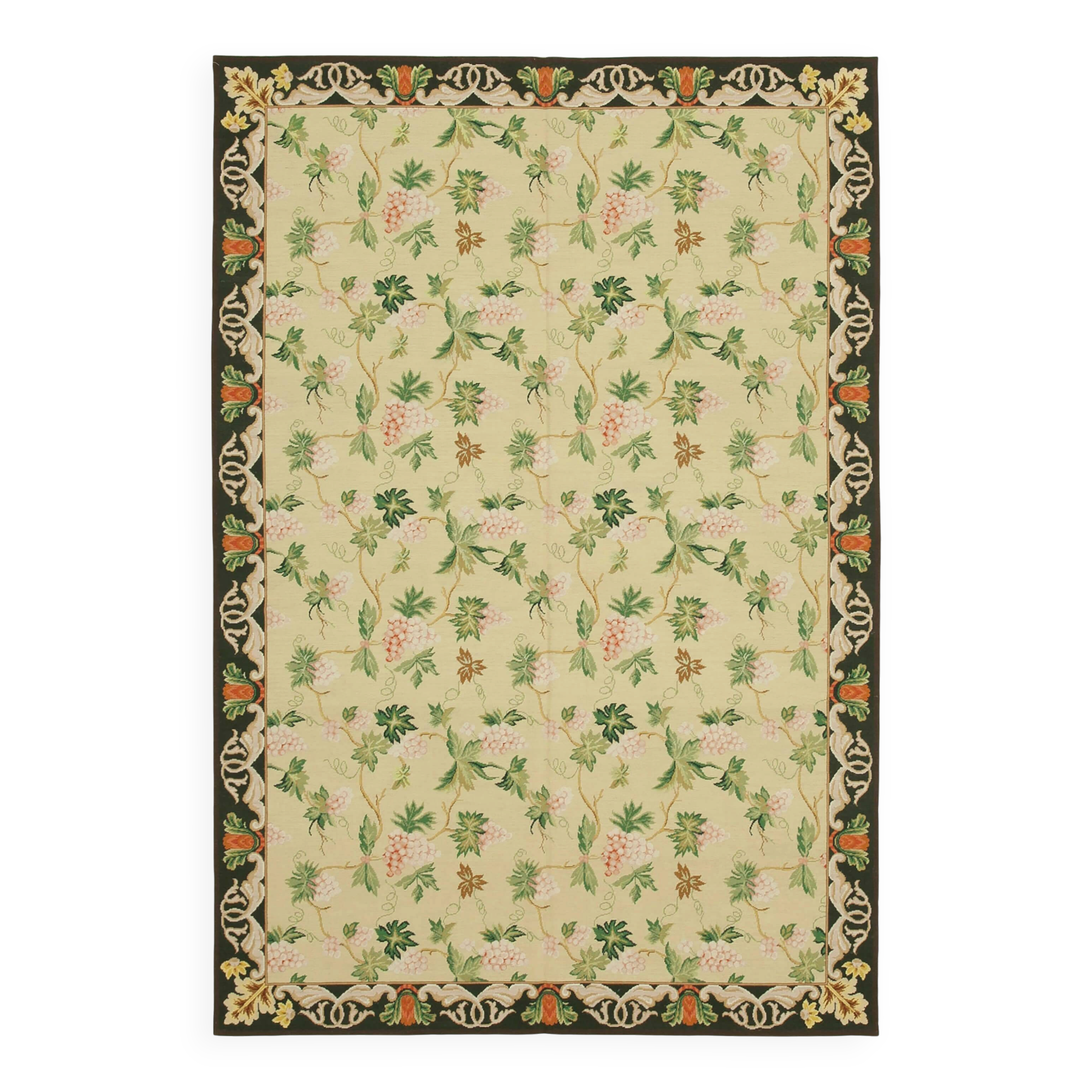 Handmade Vintage Flatweave Needlepoint Kilim 182 cm x 270 cm
