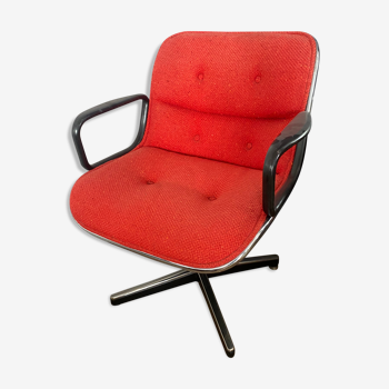Pollock armchair red fabrics Knoll edition