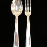 12 large cutlery ballshoe forks in silver metal Model SUZY