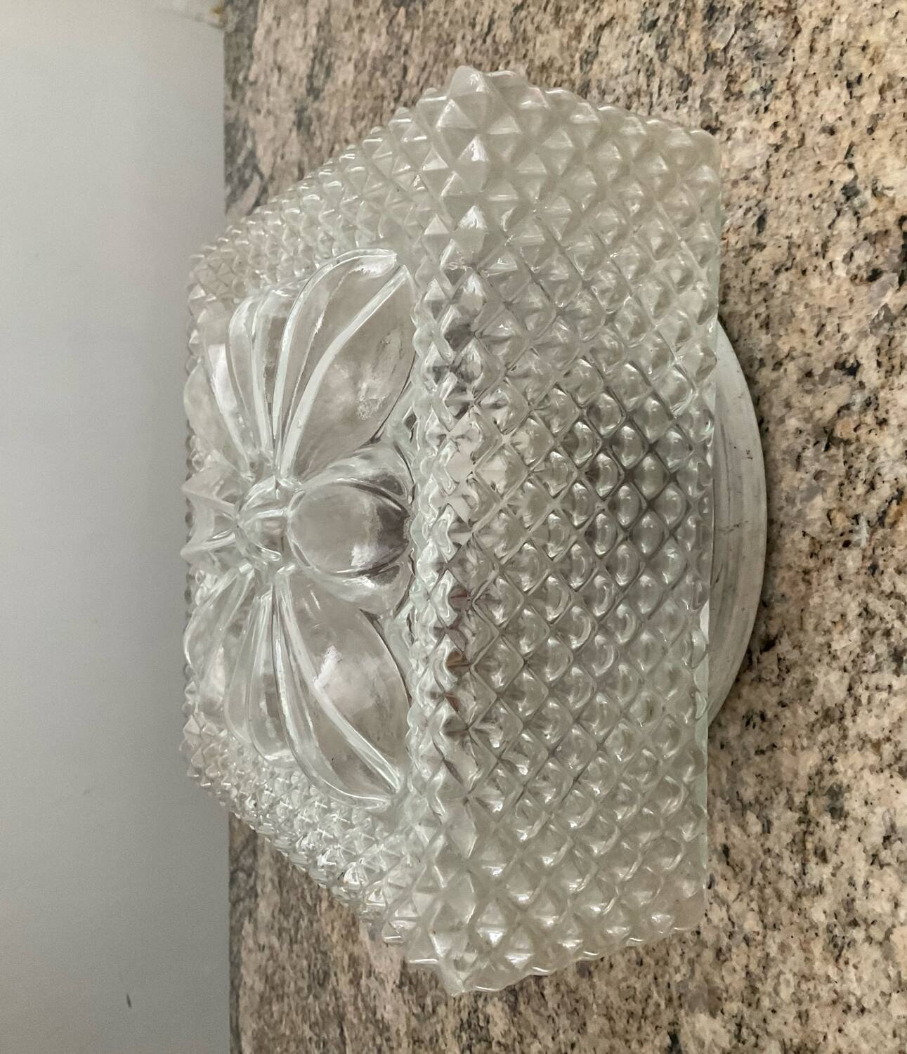 Vintage 70s molded glass wall lamp
