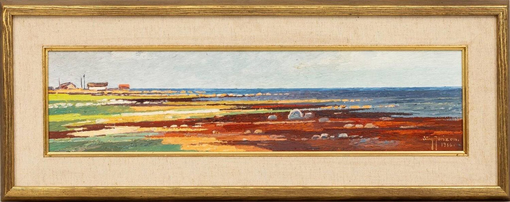 Swedish Oil on Panel – “Red Seaweed, Bredsätra Öland” by Stig Jonzon