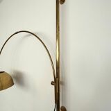 Lampe murale vintage à arc Florian Schulz XL BOCA en laiton, années 1970