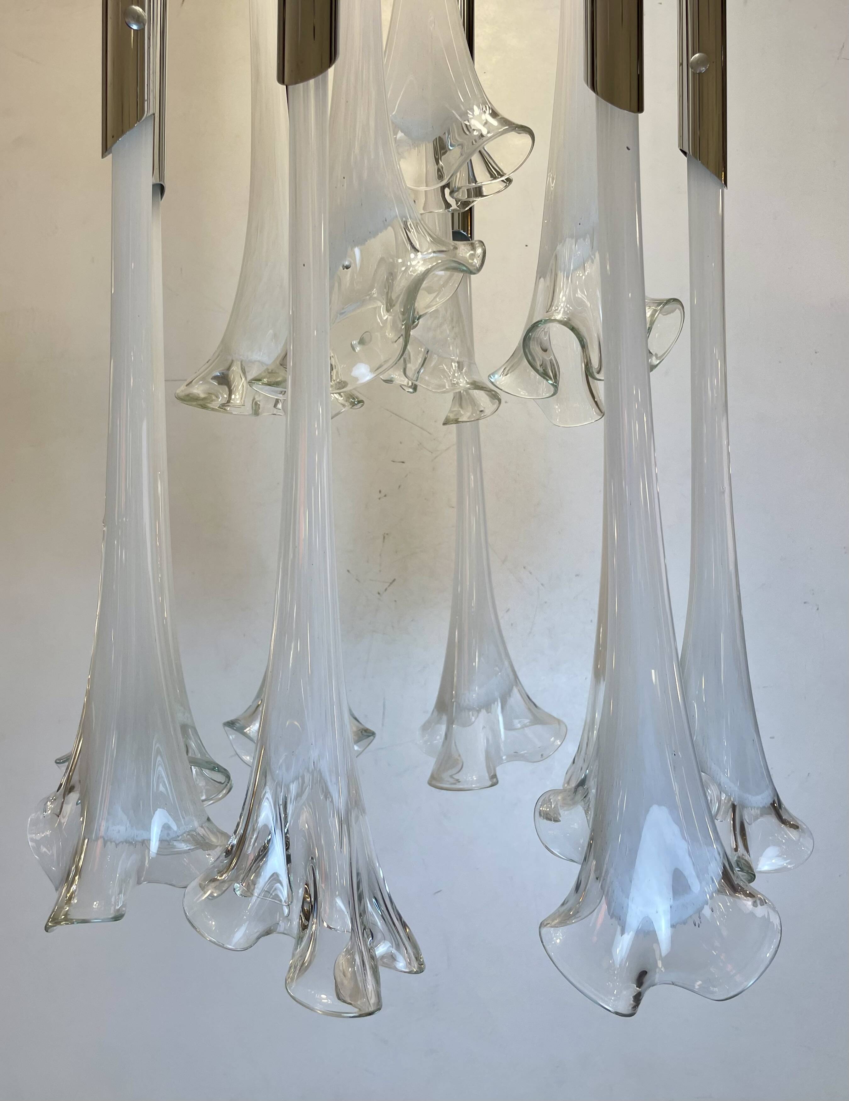 Calla, Murano Ceiling Lamp by Venini, 1960s