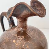 Small Vintage Embossed Copper Pitcher Vase by Egidio Casagrande, Italy