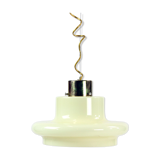 Suspension du milieu du siècle en opaline crème et laiton, années 1960