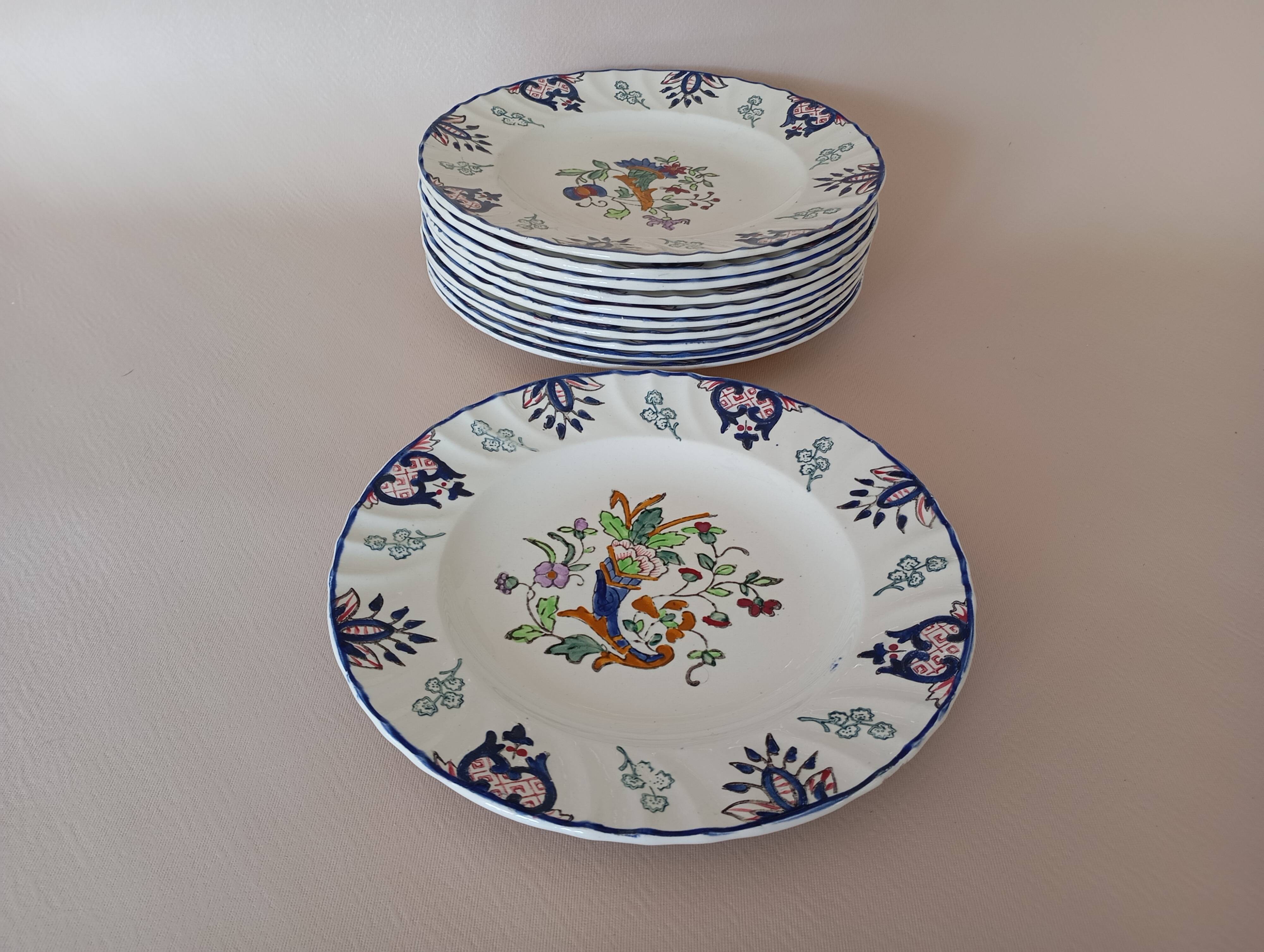 Flat plates "Vieux Rouen" Longwy