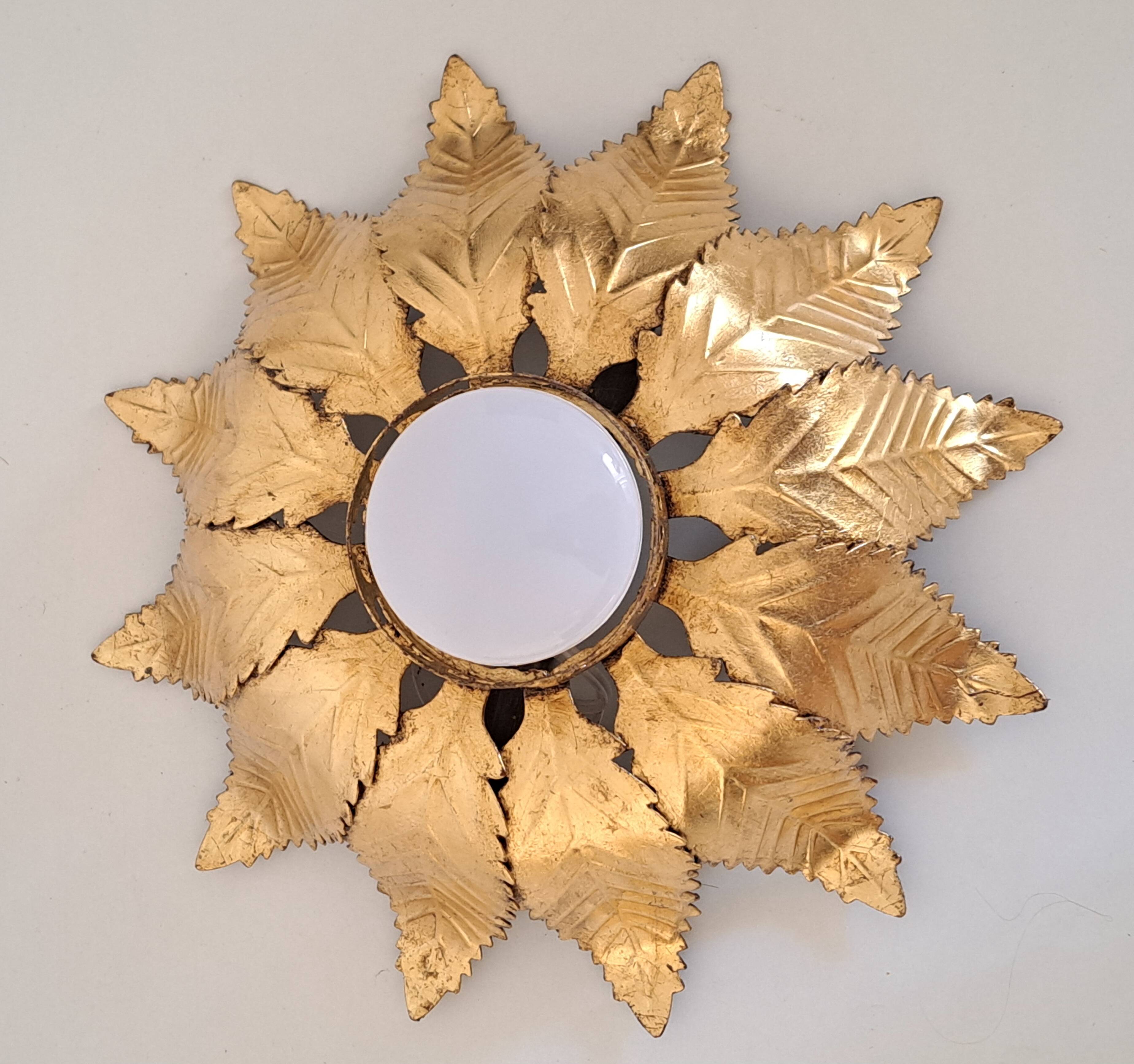 Gold metal ceiling light