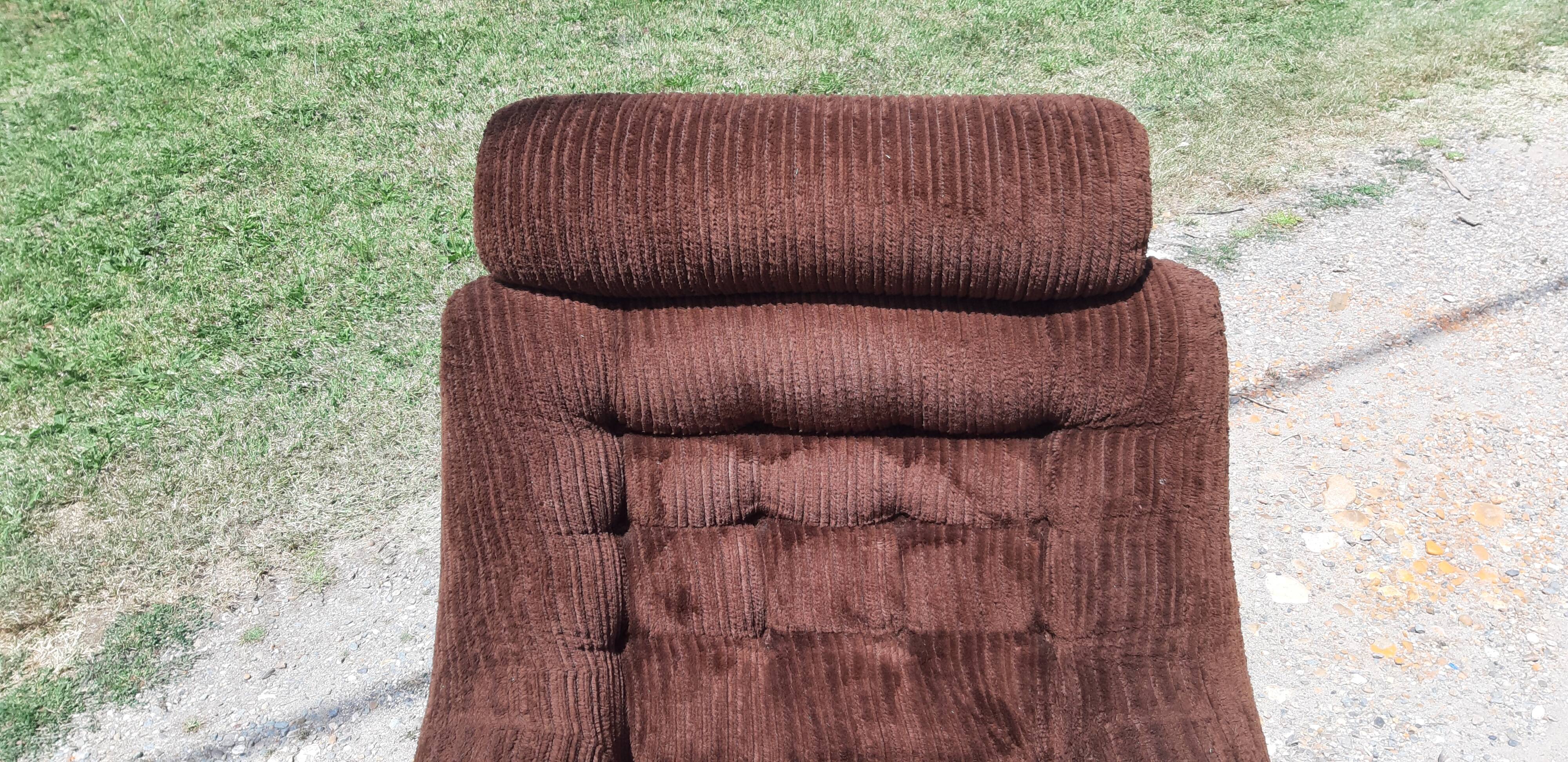Pair of chauffeuse + pouf vintage fleece fabrics