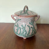 Vallauris varnished earthenware pot candy box