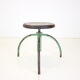 Vintage adjustable industrial stool with patina, 1950s