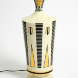 Large ceramic table lamp with Egyptian motifs by Nicolas Blandin, Paris