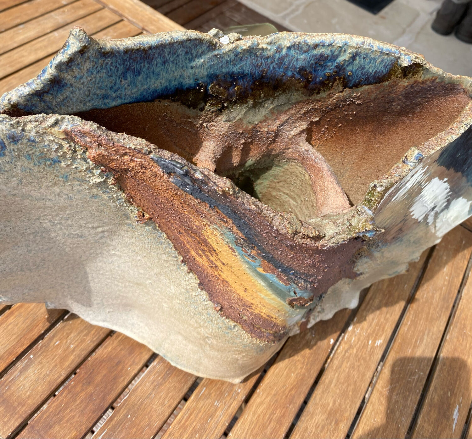 Sculptural Breton brutalist vase