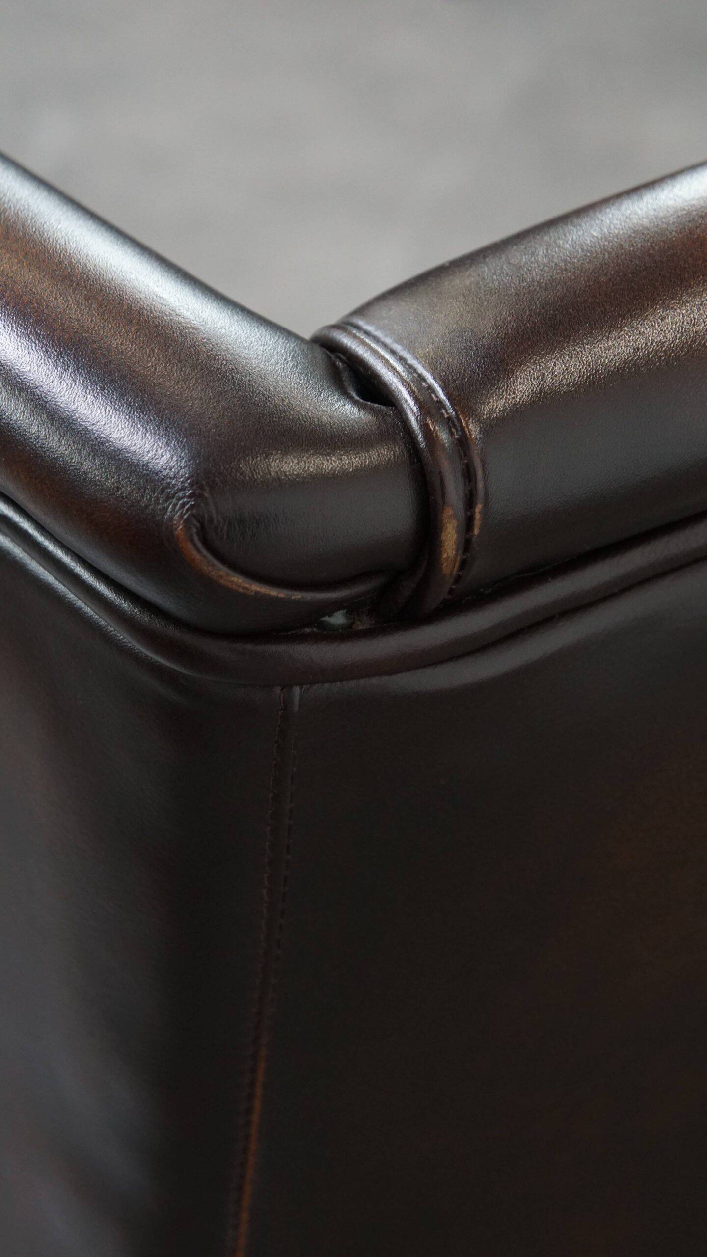 Very beautiful wing chair made of cowhide leather in English style