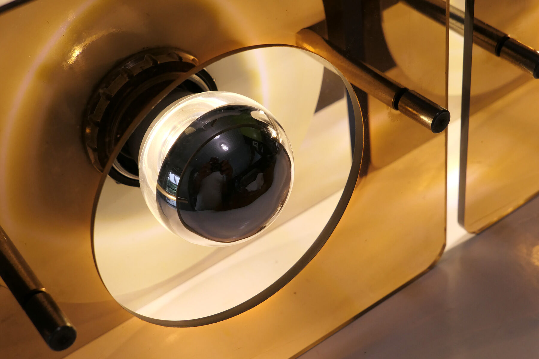 2 wall lamps metal and plexiglass of Jocelyne Trocmé for Oxar 1970