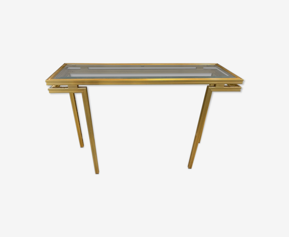 Console en laiton doré années 1970