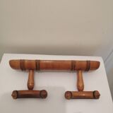 Varnished bamboo coat rack
