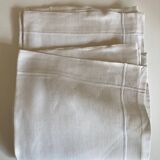 Pair of pillowcases of linen canvas trousseau 1960 modernist reserve linen