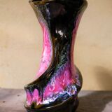 Large vase Vallauris vintage Brown-rose