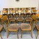 Set of 18 Scandinavian design chairs from the 1960s, organic curved wood.