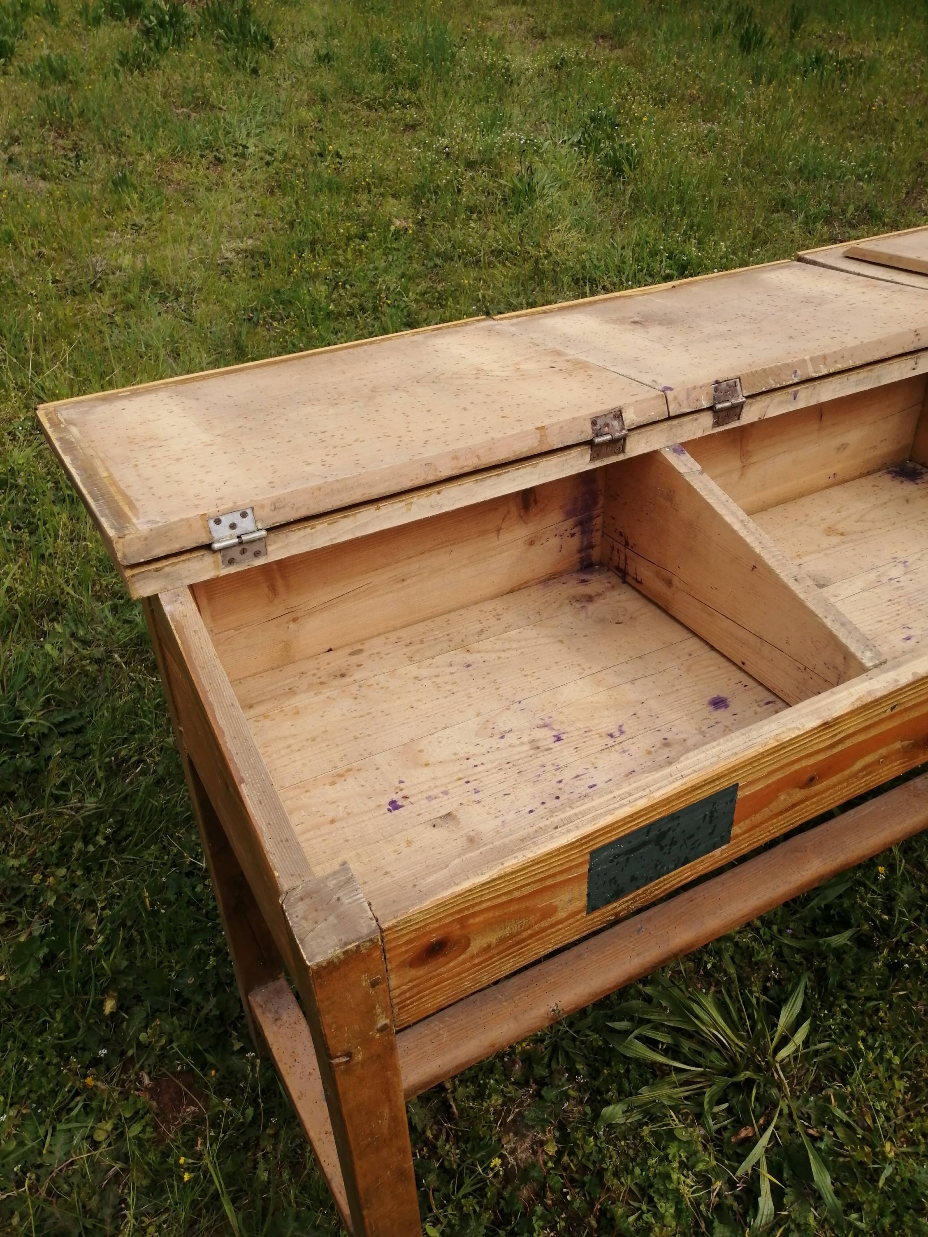 Old school desk for 4 people - Workshop furniture