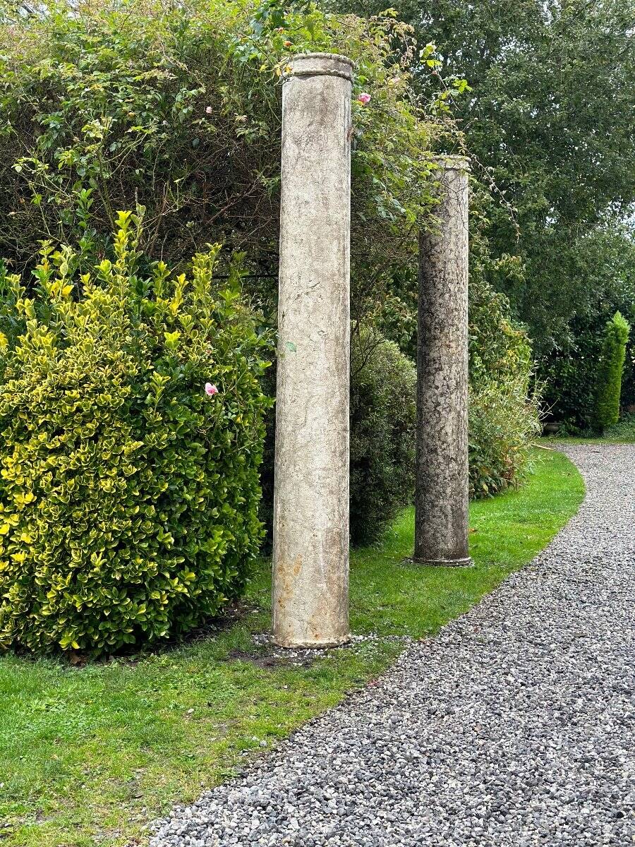 Pair of istrian stone columns, venice 16th century
