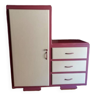 Asymmetrical painted furniture 1950 wardrobe drawers