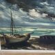 Oil on canvas by Maurice Vlaminck, marine theme.