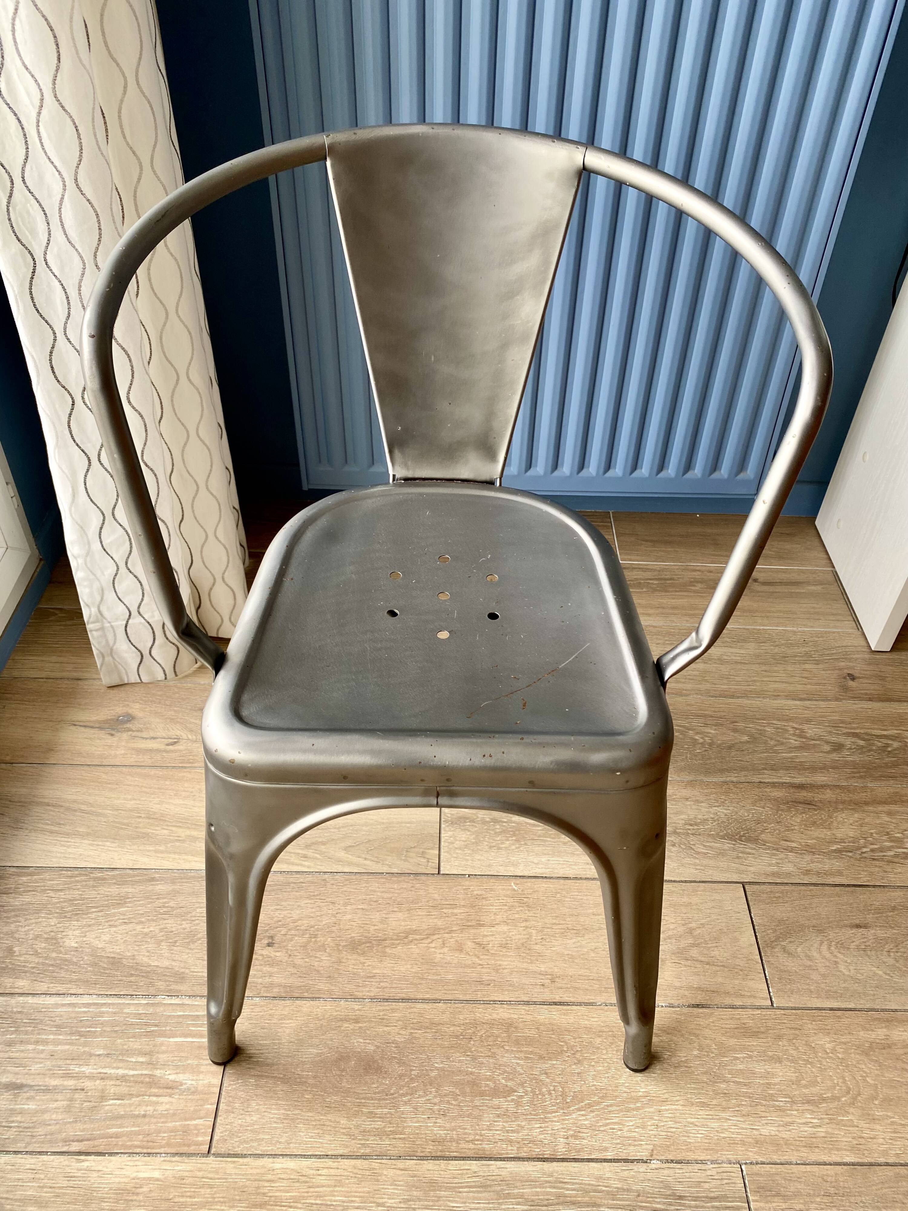 3 chairs and 1 Tolix armchair