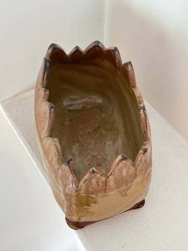 Signed Organic Glazed Terracotta Plant Pot / Planter