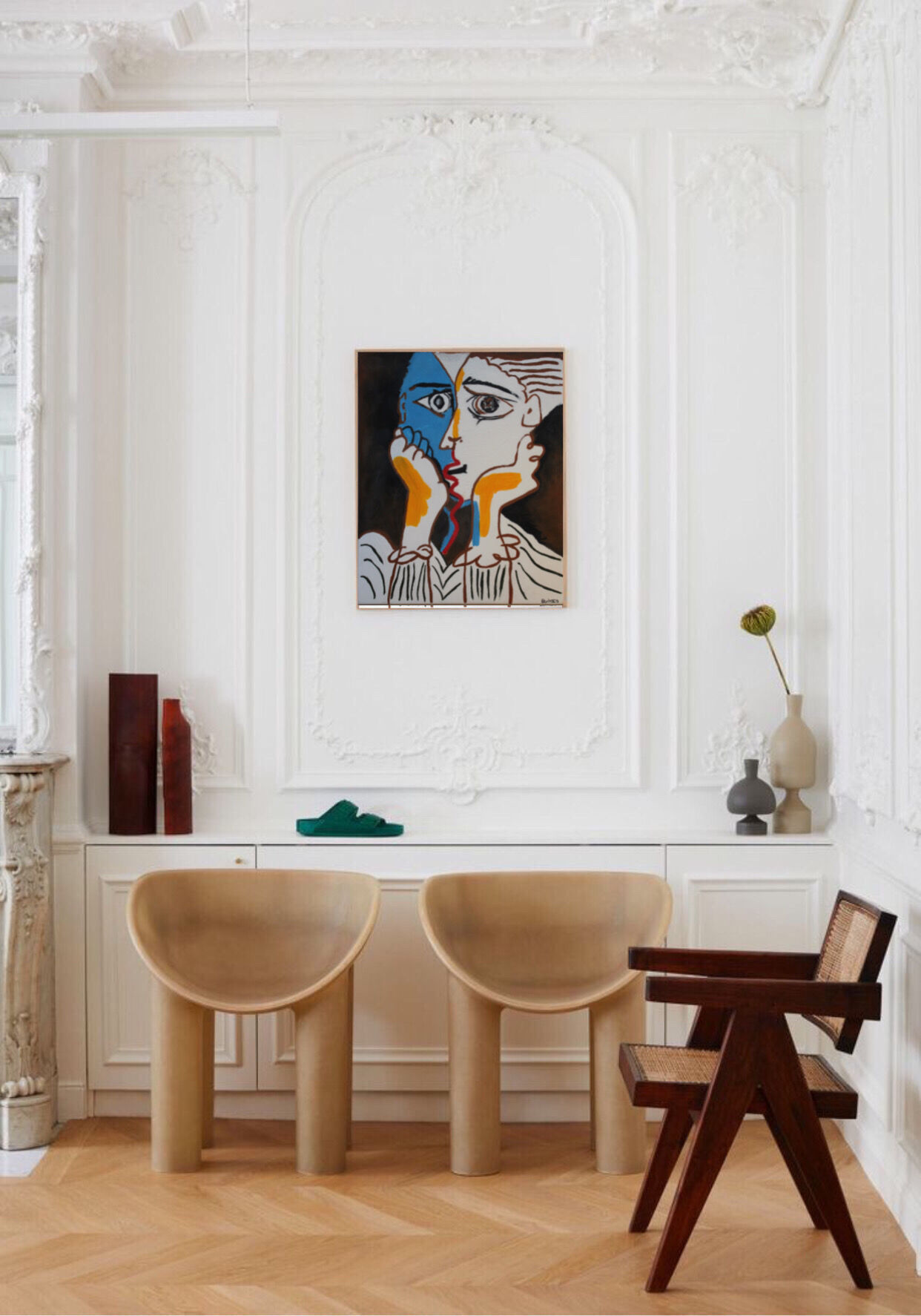 Acrylic painting reproduction Picasso "The lovers"